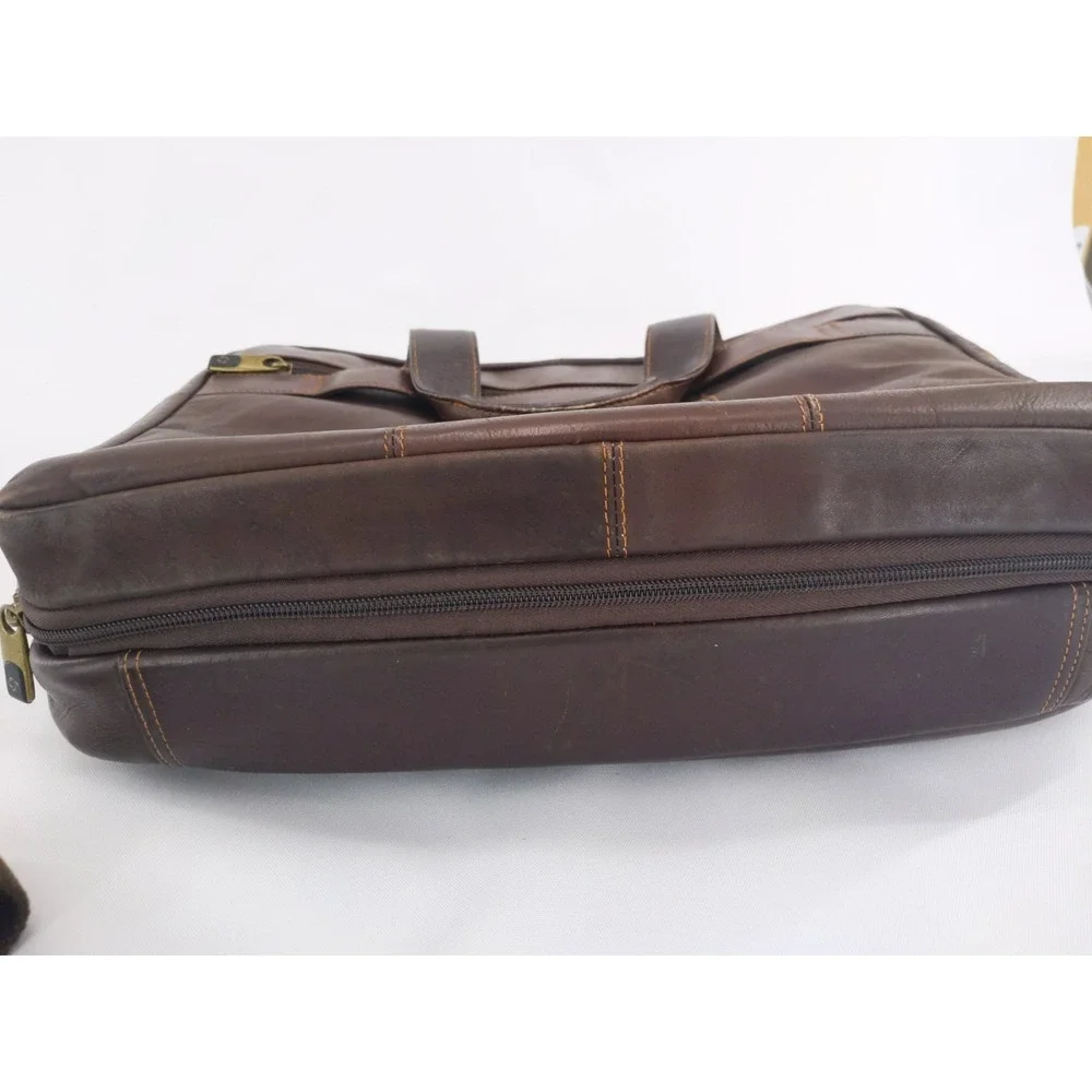 Samsonite Brown Leather Laptop Briefcase Business Bag Organizer‎ Expandable